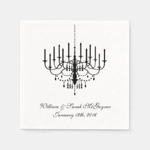 Guardanapo de papel Wedding do candelabro preto