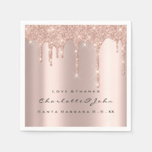 Guardanapo De Papel Wedding Dourado da faísca dos gotejamentos do