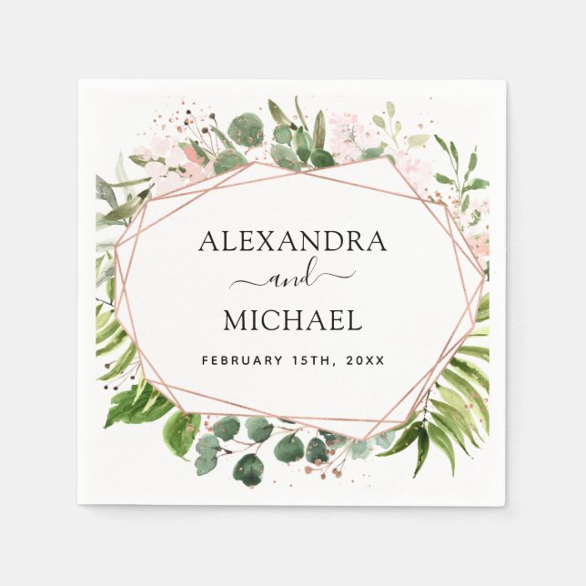 Guardanapo De Papel Wedding Greenery Eucalyptus Botanical (Frente)