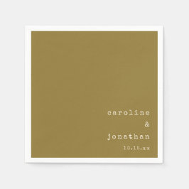 Guardanapo De Papel Wedding Names Ochre Typewriter Modern Custom