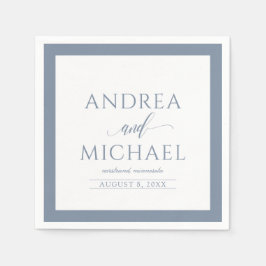 Guardanapo De Papel Wedding Napkins | Caligrafia luxuosa (Azul empoeir