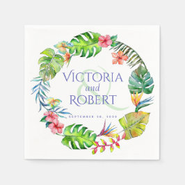 Guardanapo De Papel Wedding Napkins | Tropical Watercolor Floral