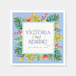 Guardanapo De Papel Wedding Napkins Tropical Watercolor Floral