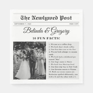 Guardanapo De Papel Wedding Newspaper Fun Black White Photo Fun Facts