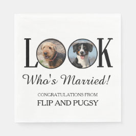 Guardanapo De Papel Wedding Reception Napkins with Dog or Pets Photo