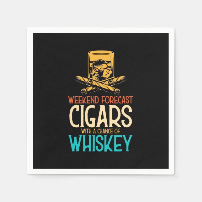 Guardanapo De Papel Weekend Cigars With A Chance Of Whiskey (Frente)
