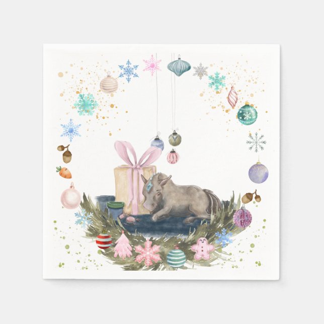 Guardanapo De Papel Weihnachtsmotiv Servietten mit Pferdebild (Frente)
