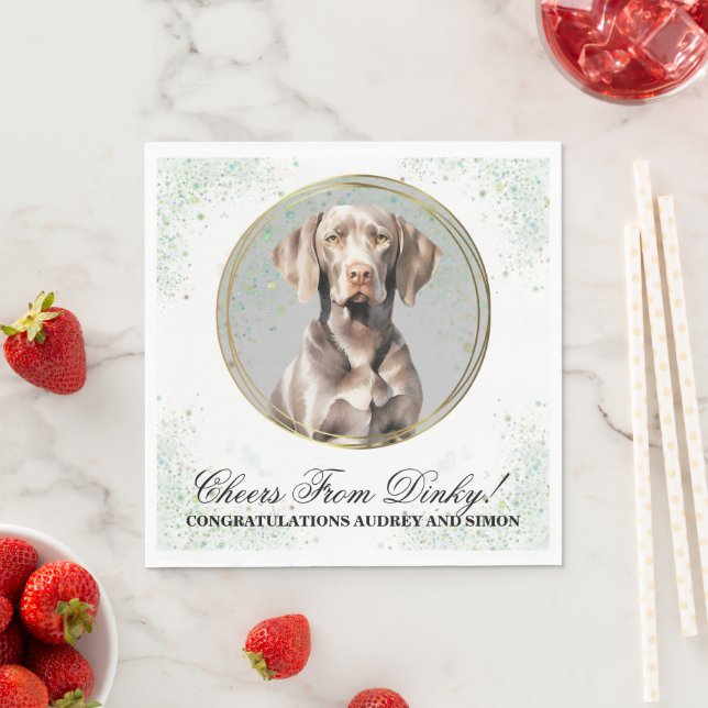 Guardanapo De Papel Weimarer Wedding Napkins Com Foto De Cães (Insitu)