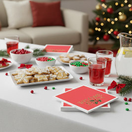 Guardanapo De Papel Welcome holly christmas guest