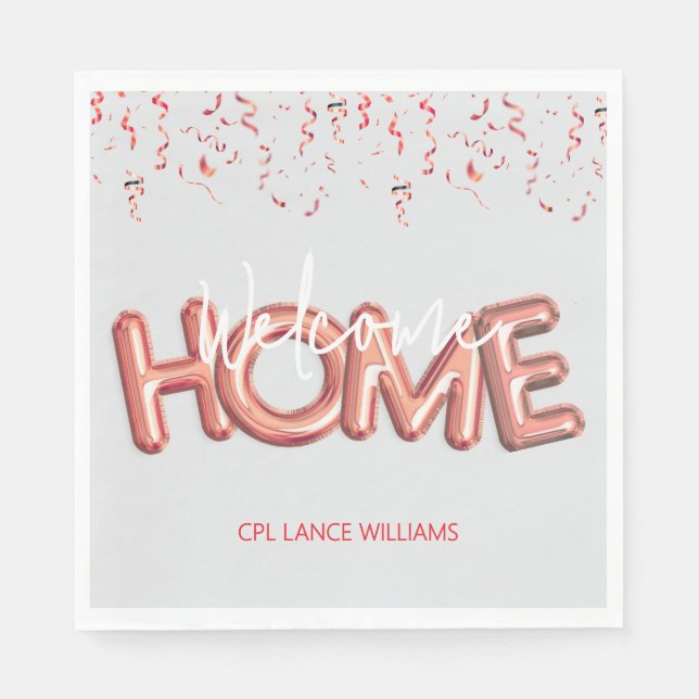 Guardanapo De Papel Welcome Home Patriotic Military Hero Party (Frente)