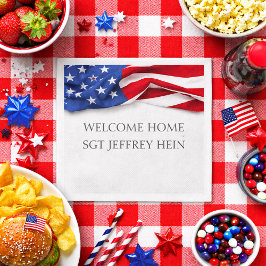 Guardanapo De Papel Welcome Home USA Flag Military Party