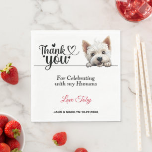 Guardanapo De Papel West Highland White Terrier Weding Obrigado