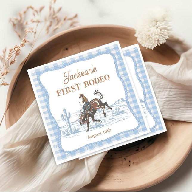 Guardanapo De Papel Western Blue Rodeo Birthday Paper Napkin (Criador carregado)
