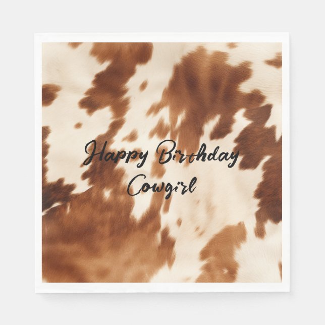 Guardanapo De Papel Western Brown Cream Cowhide (Frente)