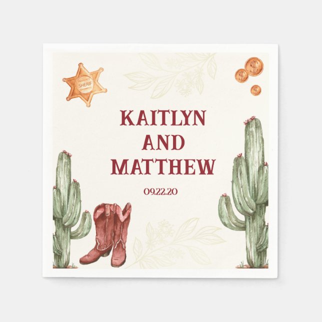 Guardanapo De Papel Western castanho Belo casamento Russo (Frente)