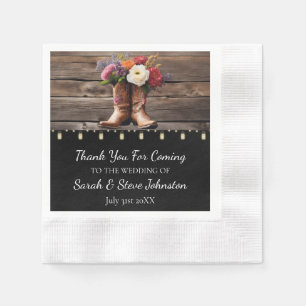 Guardanapo De Papel Western Cowboy Boots Floral Elegante Mason Jar