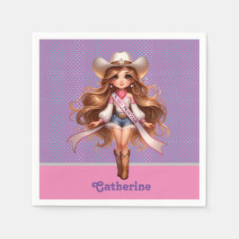 Guardanapo De Papel Western Cowgirl Rodeo Princess 1 Personalizada