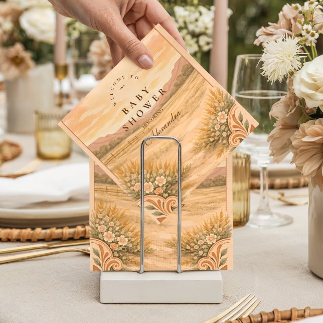 Guardanapo De Papel Western Desert Wildflower Baby Shower (Criador carregado)