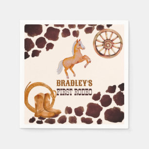 Guardanapo De Papel Western first rodeo saddle up horse birthday party