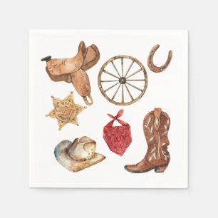 Guardanapo De Papel Western First Rodeo Wild West Cowboy Napkin