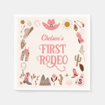 Western First Rodeo Wildwest Cowgirl Pink Aniversá