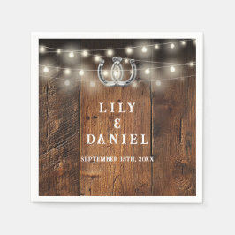 Guardanapo De Papel Western Horseshoes String Lights Wedding