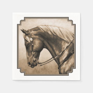 Guardanapo De Papel Western Ranch Horse Antiga Foto Sepia