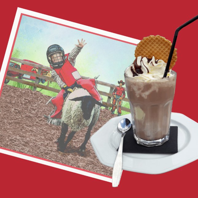 Guardanapo De Papel Western Rodeo Cowboy Cowboy Mutton Busting (Criador carregado)