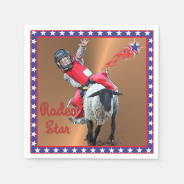 Guardanapo De Papel Western Rodeo Star Mutton Busting Kid