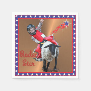 Guardanapo De Papel Western Rodeo Star Mutton Busting Kid