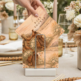 Guardanapo De Papel Western Saddle Wildflower Baby Shower