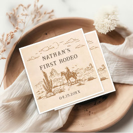 Guardanapo De Papel Western Vintage Rodeo Birthday Paper Napkin