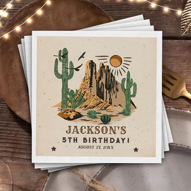 Guardanapo De Papel Western Wild West Cowboy Birthday Napkin (Criador carregado)