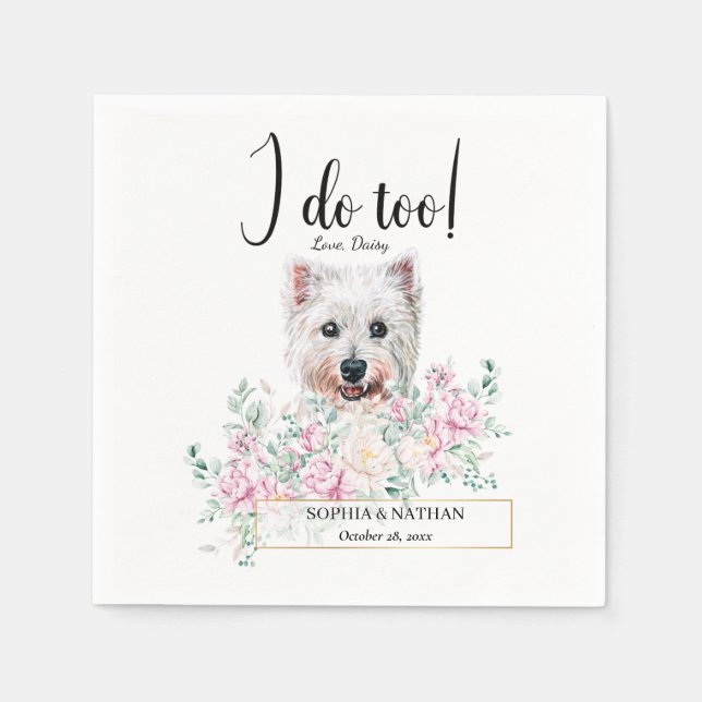 Guardanapo De Papel Westie Dog Wedktail Napkins (Frente)