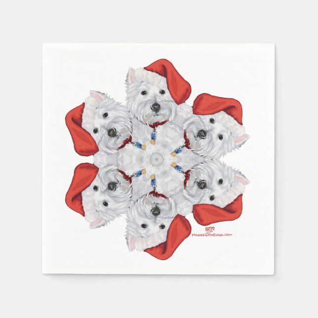 Guardanapo De Papel Westie Snowflake (Frente)