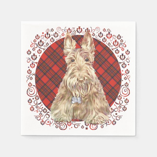 Guardanapo De Papel Wheaten Scottie Tartan (Frente)