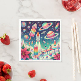Guardanapo De Papel Whimsic Cosmic Poinsettia Playground Découpage