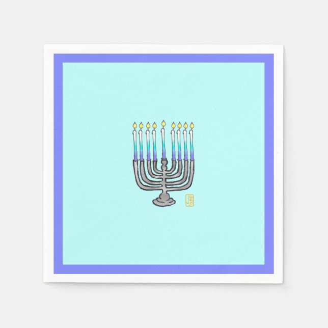 Guardanapo De Papel Whimsic Menorah Paper Napkin (Frente)
