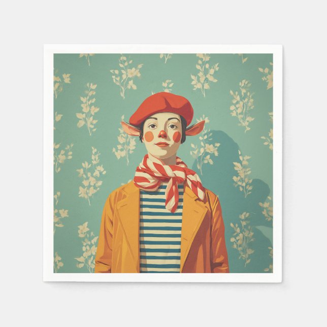 Guardanapo De Papel Whimsic Retro Christmas Elf (Frente)