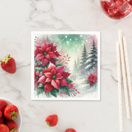 Guardanapo De Papel Whimsic Winter Wonderland Poinsettia Découpage