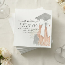 Guardanapo De Papel Whimsical Calligraphy Graduation Bow