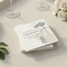 Guardanapo De Papel Whimsical Calligraphy Graduation Bow