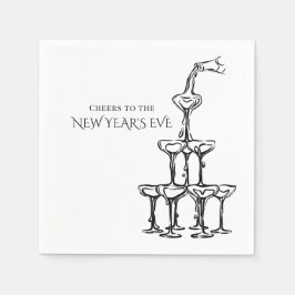 Guardanapo De Papel Whimsical  Champagne New Year's Eve Party 