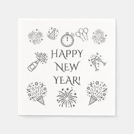 Guardanapo De Papel Whimsical Doodles Happy New Year