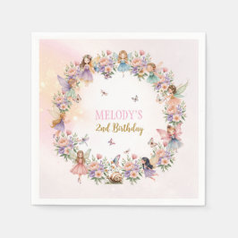 Guardanapo De Papel Whimsical flower fairy garden 2nd birthday 
