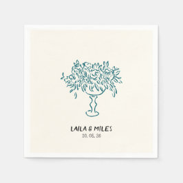 Guardanapo De Papel Whimsical flowers wedding hand drawn