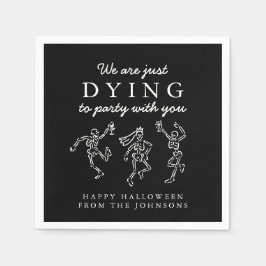 Guardanapo De Papel Whimsical Hand Drawn Skeletons Halloween Party