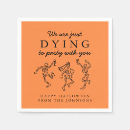 Guardanapo De Papel Whimsical Hand Drawn Skeletons Halloween Party