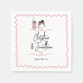 Guardanapo De Papel Whimsical Ilustrado | Casamento Retroativo