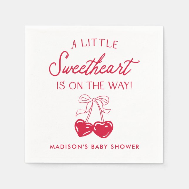 Guardanapo De Papel Whimsical Little Sweetheart Baby Shower (Frente)